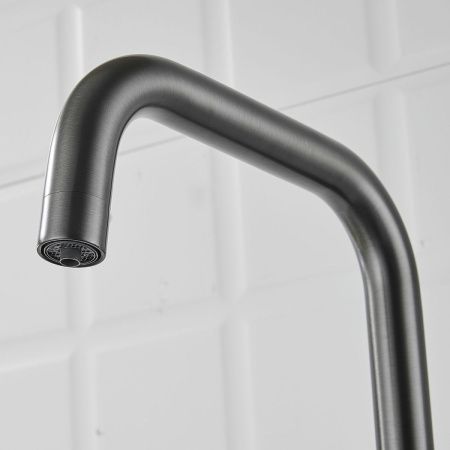 Смеситель для кухни Shevanik S528T на мойку оружейная сталь