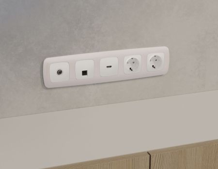 Комплект механизма компьютерной розетки Ambrella Volt MO132005