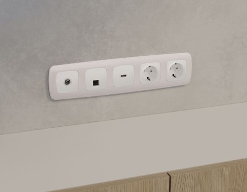 Комплект механизма компьютерной розетки Ambrella Volt MO132005 - фото 2