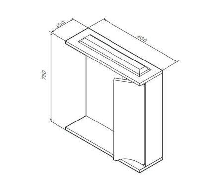 Зеркало-шкаф Am.Pm Like M80MPR0651WG 65х15х78 подвесной цвет белый