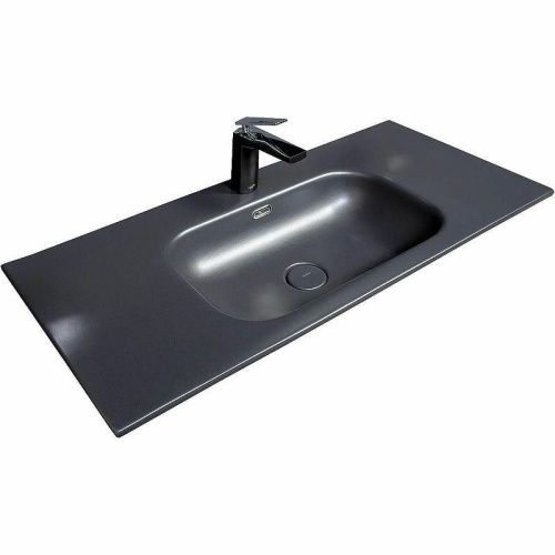 Раковина керамическая Armadi Art Vallessi 838-100-B 100х50 встраиваемая цвет черный 1 отверстие под смеситель