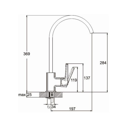 Смеситель для кухни G.Lauf LOF LOF4-A033 на столешницу хром - фото 3