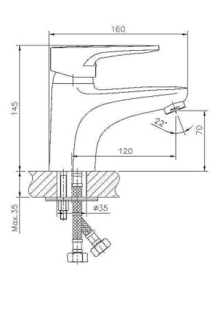 Cмеситель Haiba HB1068 на раковину хром