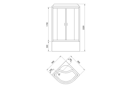 Душевая кабина Royal Bath CK RB90CK5-WT 90х90 четверть круга с крышей ориентация универсальная