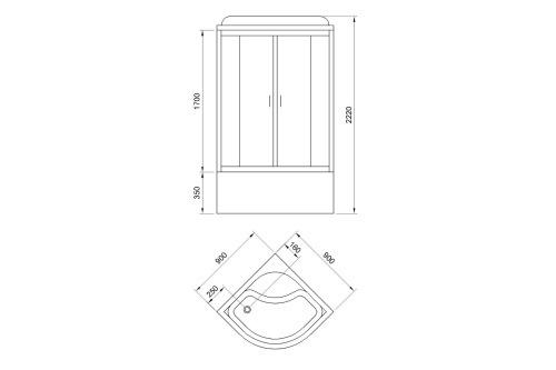 Душевая кабина Royal Bath CK RB90CK5-WT 90х90 четверть круга - фото 4