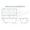 Ванна чугунная Delice Aurora DLR230617-AS 140х70 пристенная прямоугольная без ножек с антискользящим покрытием