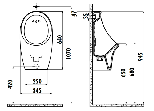 Писсуар Creavit TP611.00100+1217 подвесной белый - фото 2