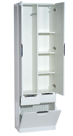 Шкаф-пенал Misty Орхидея П-Жас05060-011К2Я 60х200 напольный цвет белый