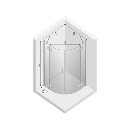 Душевой уголок New Trendy NEW MERANA Chrome K-0331 90х90 стекло прозрачное профиль хром без поддона - фото 3