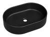 Раковина мебельная из сантехнического фарфора Milleau Nuage MU0055B-MB 50 (черная) MU0055B-MB 50х40 накладная цвет черный без отверстий под смеситель