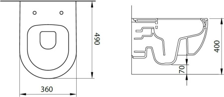 Чаша унитаза подвесная Allen Brau Priority 4.31002.AN цвет черный без сиденья безободковая каскадный смыв