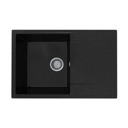 Кухонная мойка Practik PR-735 PR-M-735-004 75х50 цвет черный поверхность глянцевая