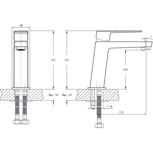 Смеситель Rush Thira TR3625-11 на раковину хром - фото 2