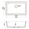 Кухонная мойка Omoikiri Omishima 76-U 4997570 75х20 цвет белый поверхность матовая