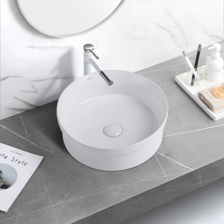 Раковина керамическая Abber BEQUEM AC2103 40х40 накладная цвет белый без отверстий под смеситель