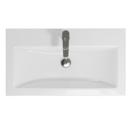 Раковина из сантехнического фарфора Onika Como UM-COM80/1 80х50 накладная цвет белый 1 отверстие под смеситель