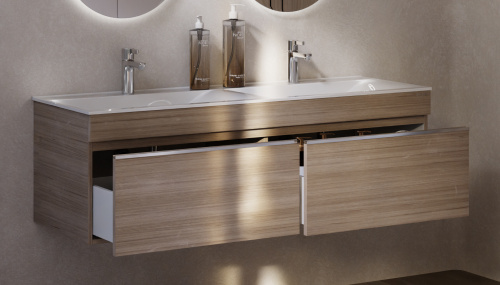 Тумба под раковину Velvex PULSUS tpPUL.140-25 139х48х52 подвесная цвет дуб сонома - фото 3