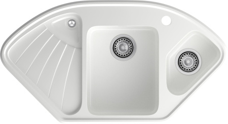 Кухонная мойка Granfest Corner C-1040E иней 104х56 цвет белый поверхность матовая