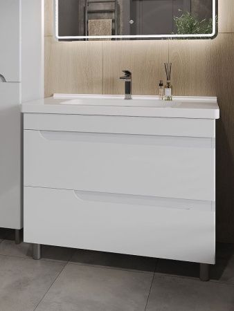 Тумба с раковиной Orange TOPLINE-Milano TMR100+RA 100х50 цвет белый