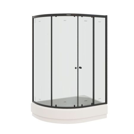 Душевой уголок Parly ZEM1201ВR 120х80 стекло прозрачное профиль черный с поддоном