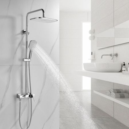 Душевая стойка Shevanik S4036 настенная цвет хром