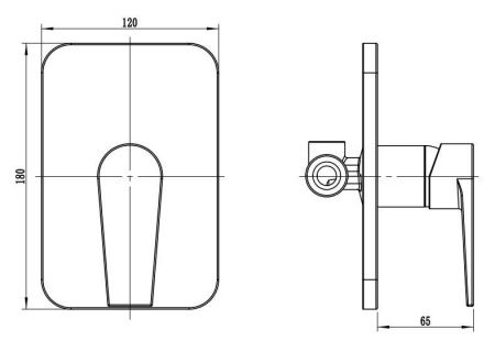 Смеситель для ванны и душа Esko BT83B настенный черный