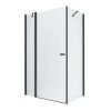 Душевой уголок New Trendy NEW SOLEO Black K-0549 110х100 стекло прозрачное профиль черный без поддона