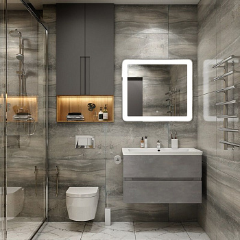 Тумба под раковину Art&Max TECHNO AM-Techno-900-2C-SO-FC305 87х46х50 подвесная цвет серый