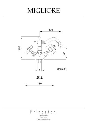 Смеситель Migliore PRINCETON 19355 на биде хром - фото 2 Смеситель Migliore PRINCETON 19355 на биде хром - фото 2