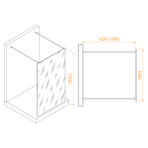 Душевая перегородка RGW Walk In 35101612-11 120х195 стекло прозрачное профиль хром глянцевый - фото 5 Душевая перегородка RGW Walk In 35101612-11 120х195 стекло прозрачное профиль хром глянцевый - фото 5