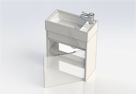 Тумба с раковиной Aquanet Лидс 00213042 50х30 подвесная цвет коричневый