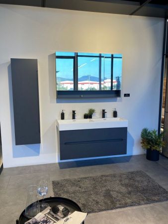 Зеркало-шкаф Orka Malta 3001311 100х80 подвесной цвет серый