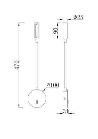 Бра Maytoni Technical Stem C035WL-L3MG3K