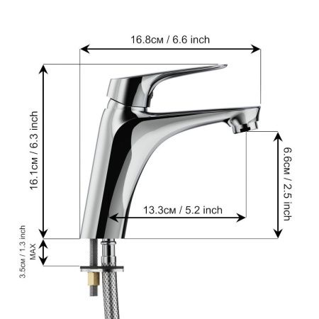 Смеситель Tokito TAKASE TOK-TAK-1011 на раковину хром