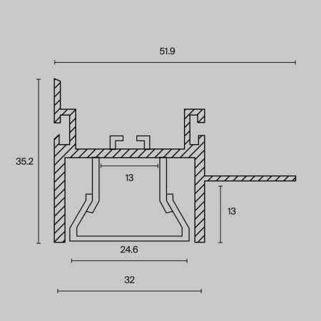 Алюминиевый профиль для натяжного потолка Maytoni Led Strip ALM013S-2M