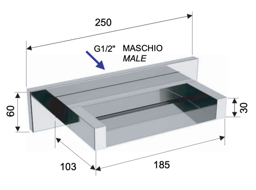 Излив Remer 359ZC настенный хром - фото 2