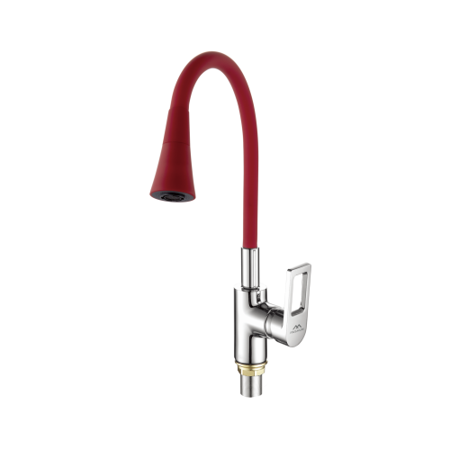 Смеситель для кухни Fashun A4253+B16 на мойку хром/красный - фото 2