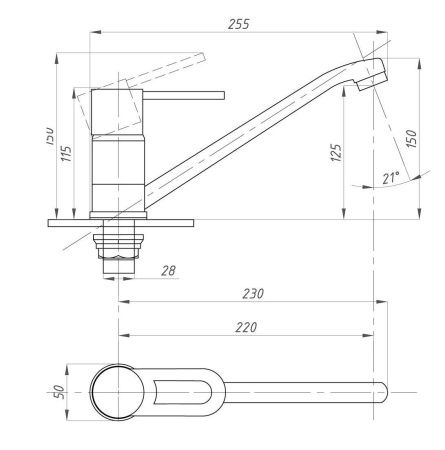 Смеситель для кухни TSARSBERG TSB-617-1109 на мойку хром