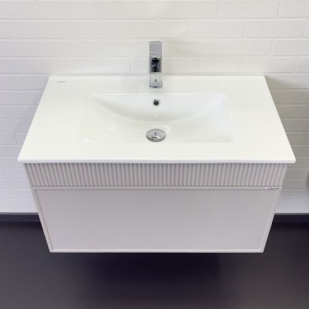 Тумба с раковиной Comforty Мадрид 00-00018685CF 80х50 подвесная цвет серый