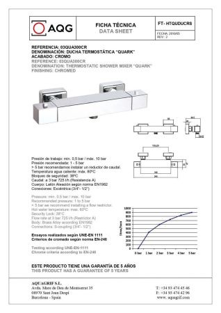 Смеситель для душа AQG QUARK 03QUA300CR настенный хром