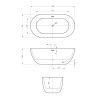 Ванна акриловая Wellsee Chic Riviera 236805000 170х75 отдельностоящая овальная с ножками