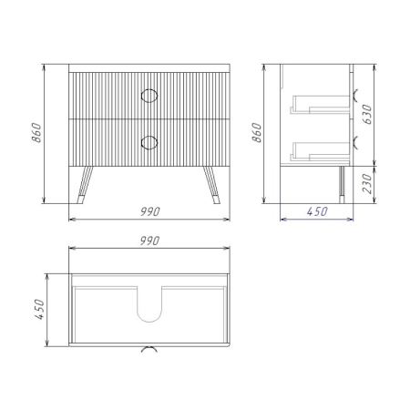 Тумба под раковину Grossman Атрио 1010501 100х50 напольная цвет белый