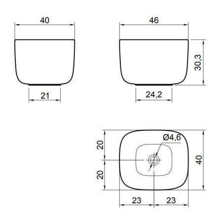 Раковина из искусственного камня Antonio Lupi Poggio POGGIO 50 см накладная цвет белый без отверстий под смеситель