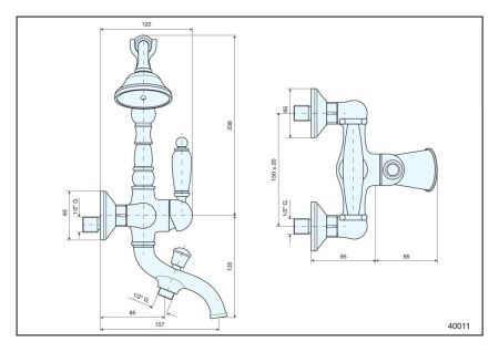 Смеситель Emmevi Laguna 40011/BС настенный хром