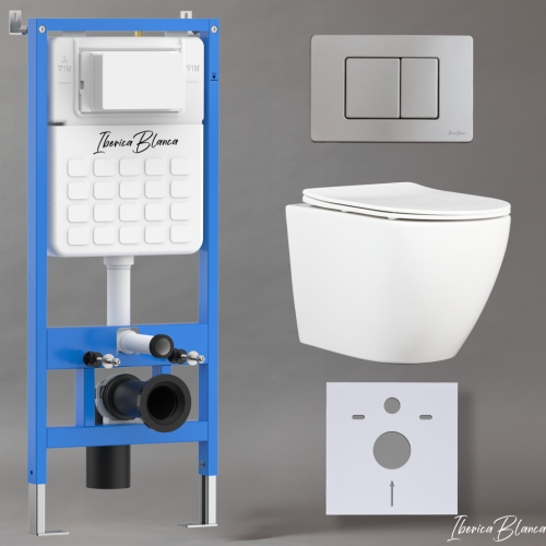 Комплект унитаз с инталляцией и клавишей смыва Iberica Blanca BILBAO ALTO IB001.BLA.234.1132 - фото 2