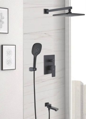 Душевая система Rose R2835H встраиваемая в стену цвет черный - фото 4