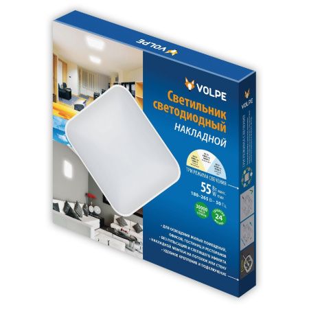 Настенно-потолочный светильник Volpe ULI-Q110 55W/3000K+4000K+6500K/S45 WHITE