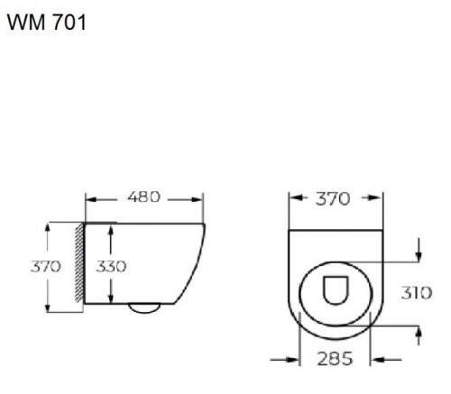 Унитаз Relisan WM 701 Гл000026449 белый с сиденьем микролифт безободковый каскадный смыв - фото 3