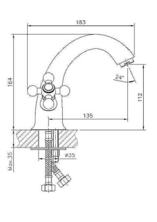 Смеситель Haiba HB19 HB1019 на раковину хром