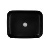 Раковина из сантехнического фарфора Aquatek ВЕГА AQ5515-MB 50х40 накладная цвет черный без отверстий под смеситель
